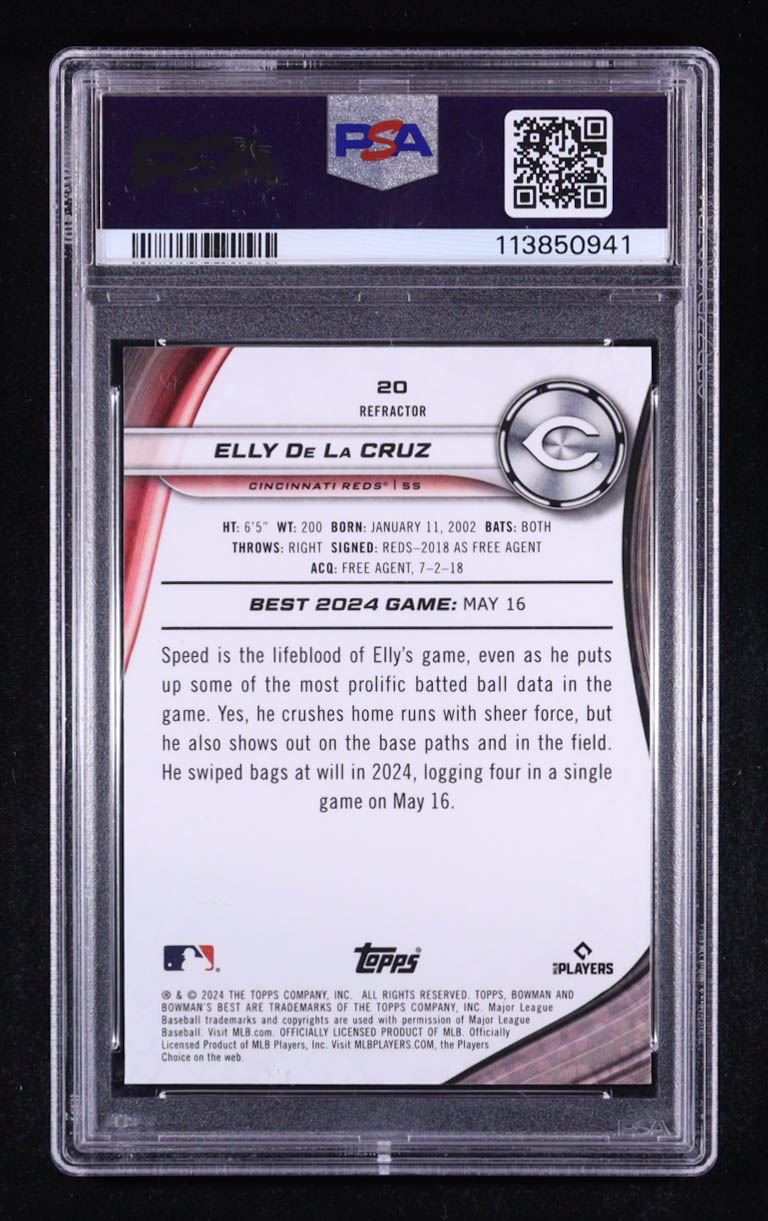 Elly De La Cruz 2024 Bowman's Best Refractors #20 RC (PSA 10) at PristineAuction.com Elly De La Cruz 2024 Bowman's Best Refractors #20 RC (PSA 10) at PristineAuction.com