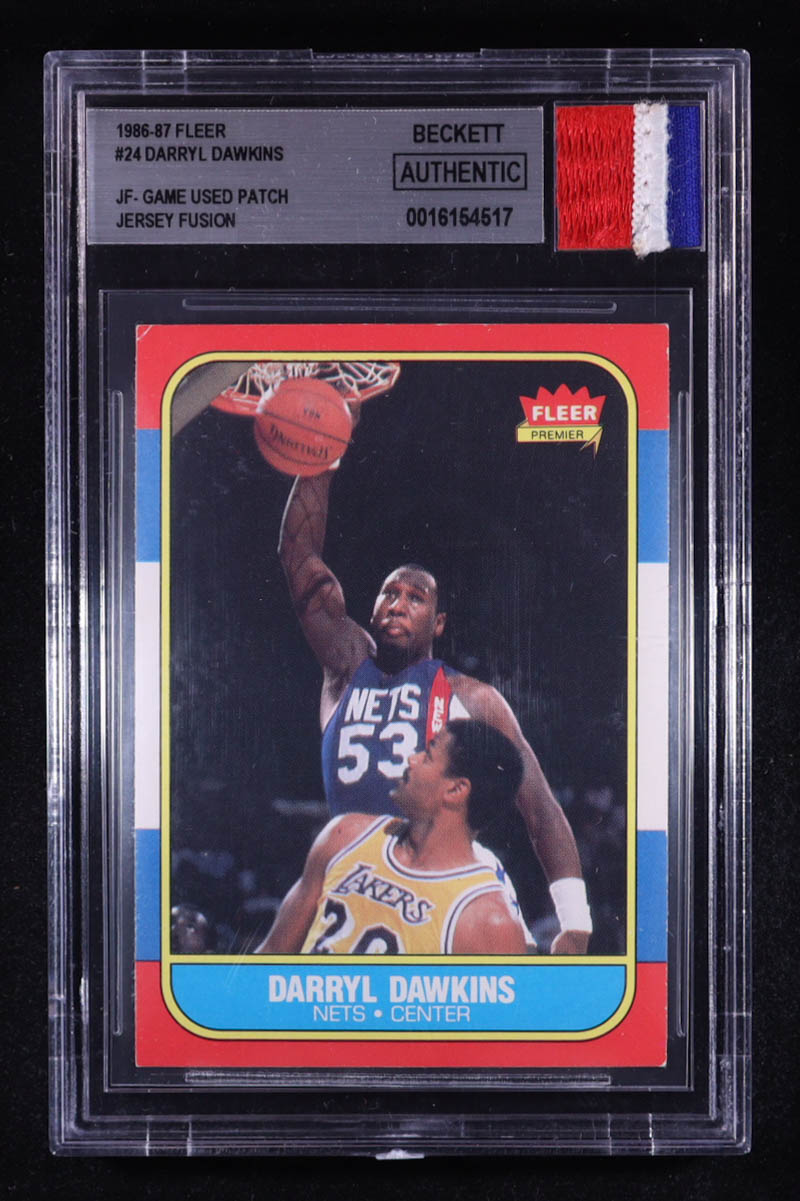 Darryl Dawkins 1986-87 Fleer #24 with Game-Used Jersey Patch (BGS) at PristineAuction.com Darryl Dawkins 1986-87 Fleer #24 with Game-Used Jersey Patch (BGS) at PristineAuction.com