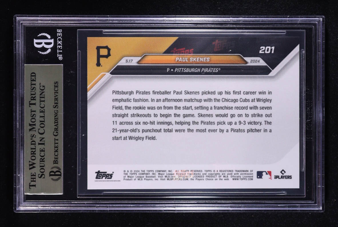 Paul Skenes 2024 Topps Now #201 RC (BGS 10) at PristineAuction.com Paul Skenes 2024 Topps Now #201 RC (BGS 10) at PristineAuction.com
