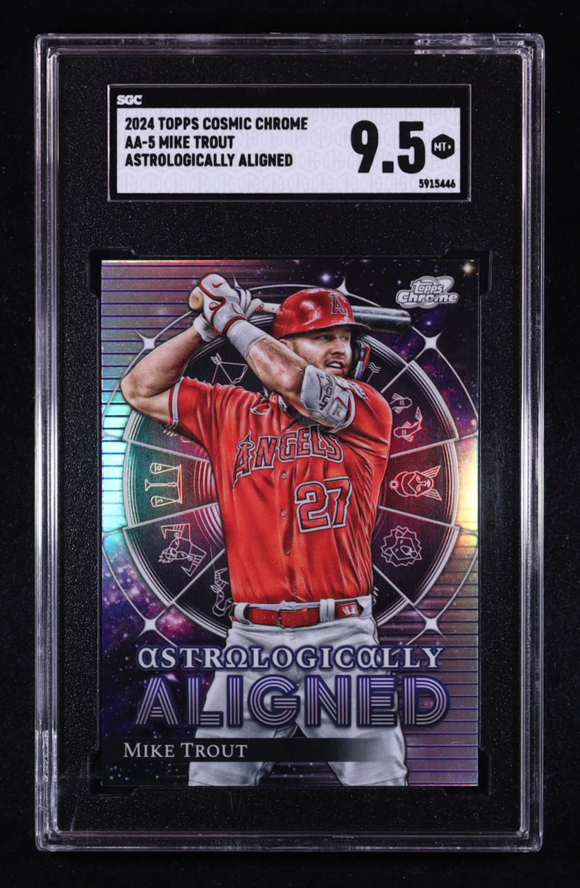 Mike Trout 2024 Topps Cosmic Chrome Astrologically Aligned #AA5 (SGC 9.5) at PristineAuction.com Mike Trout 2024 Topps Cosmic Chrome Astrologically Aligned #AA5 (SGC 9.5) at PristineAuction.com