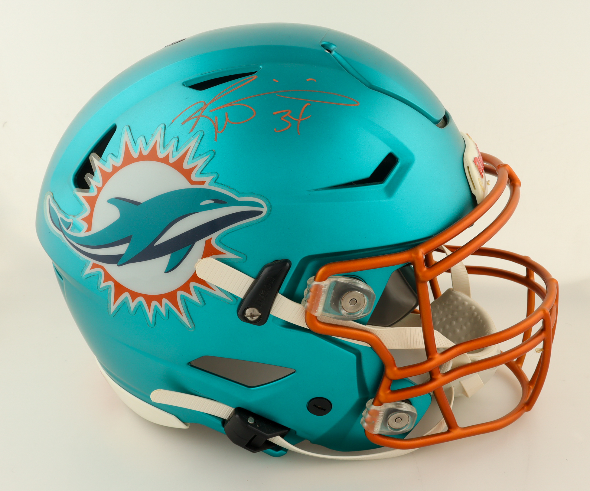Ricky Williams Signed Dolphins Full-Size Authentic On-Field Flash Alternate SpeedFlex Helmet (JSA) at PristineAuction.com Ricky Williams Signed Dolphins Full-Size Authentic On-Field Flash Alternate SpeedFlex Helmet (JSA) at PristineAuction.com