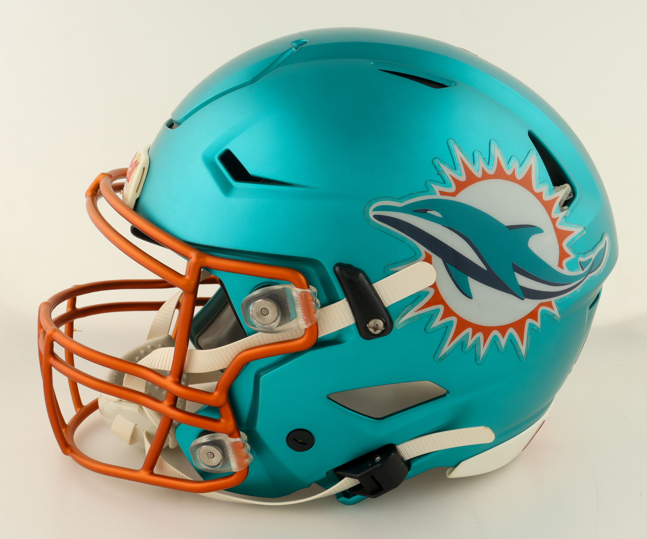 Ricky Williams Signed Dolphins Full-Size Authentic On-Field Flash Alternate SpeedFlex Helmet (JSA) at PristineAuction.com Ricky Williams Signed Dolphins Full-Size Authentic On-Field Flash Alternate SpeedFlex Helmet (JSA) at PristineAuction.com