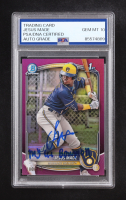 Jesus Made Signed 2025 Bowman Chrome Prospects Fuchsia Refractors #BCP50 #180/199 RC Inscribed "My 1st Bowman" (PSA | Auto Grade PSA 10) at PristineAuction.com