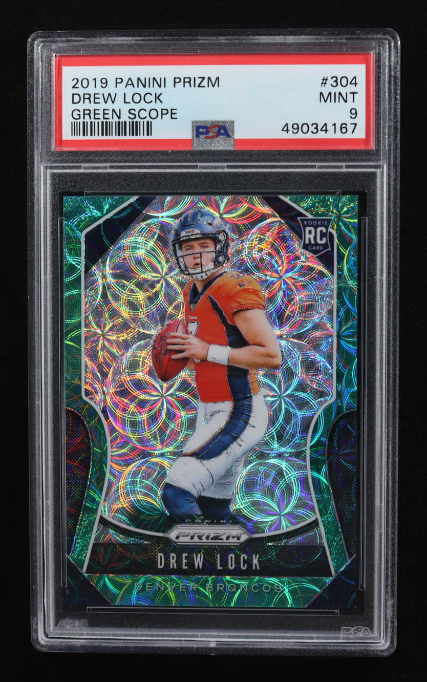 Drew Lock 2019 Panini Prizm Prizms Green Scope #304 #58/75 RC (PSA 9) at PristineAuction.com Drew Lock 2019 Panini Prizm Prizms Green Scope #304 #58/75 RC (PSA 9) at PristineAuction.com