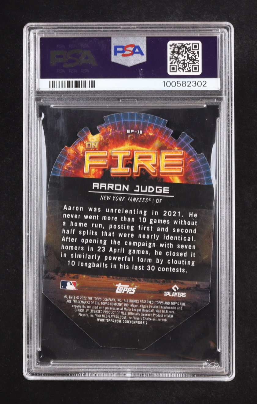 Aaron Judge 2022 Topps Fire En Fuego #EF10 (PSA 9) at PristineAuction.com Aaron Judge 2022 Topps Fire En Fuego #EF10 (PSA 9) at PristineAuction.com