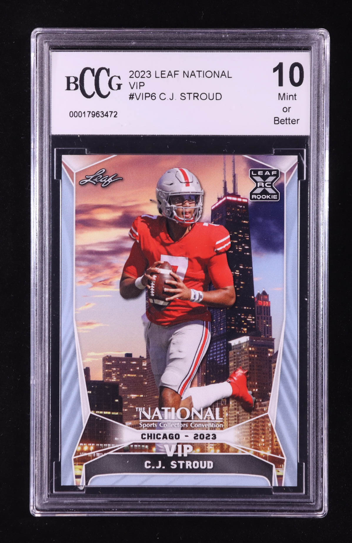 CJ Stroud 2023 Leaf National VIP #VIP6 RC (BCCG 10) at PristineAuction.com CJ Stroud 2023 Leaf National VIP #VIP6 RC (BCCG 10) at PristineAuction.com