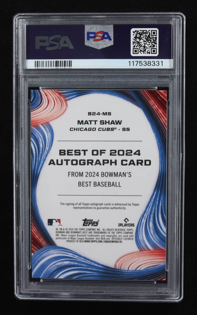 Matt Shaw 2024 Bowman's Best Best of '24 Autographs #B24MS (PSA 10) at PristineAuction.com Matt Shaw 2024 Bowman's Best Best of '24 Autographs #B24MS (PSA 10) at PristineAuction.com