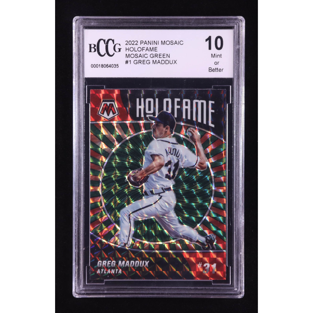 Greg Maddux 2022 Panini Mosaic Holofame Mosaic Green #1 (BCCG 10) at PristineAuction.com