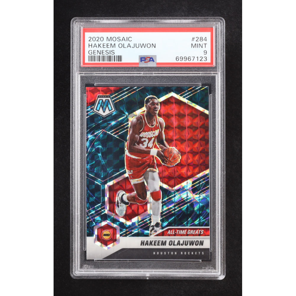 Hakeem Olajuwon 2020-21 Panini Mosaic Mosaic Genesis #284 (PSA 9) at PristineAuction.com