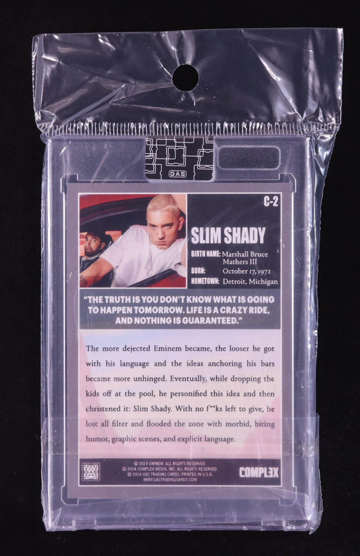 Slim Shady 2024 GAS x Complex Cover Series #C2 at PristineAuction.com Slim Shady 2024 GAS x Complex Cover Series #C2 at PristineAuction.com