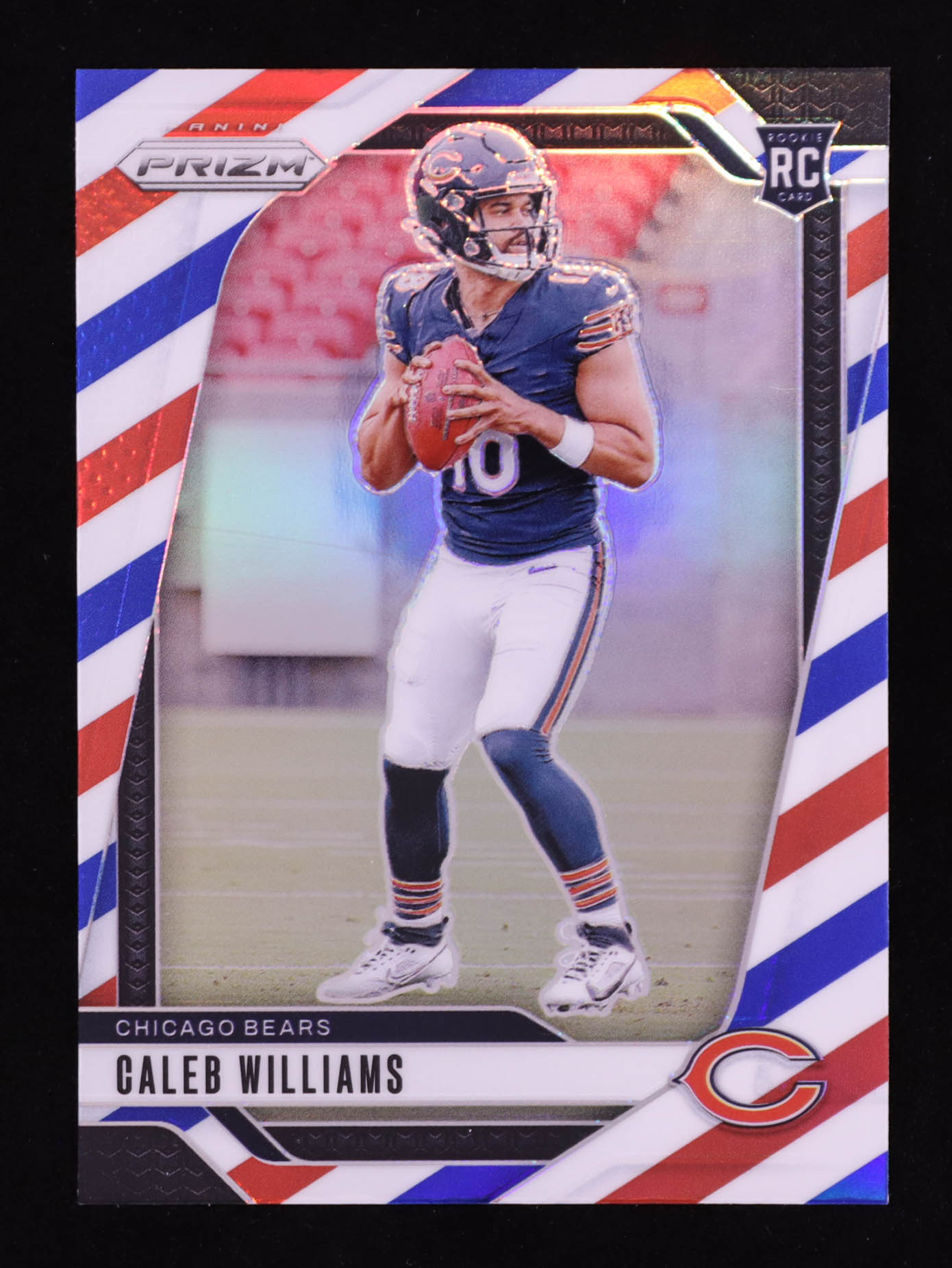 Caleb Williams 2024 Panini Prizm Red White and Blue #301 RC at PristineAuction.com Caleb Williams 2024 Panini Prizm Red White and Blue #301 RC at PristineAuction.com