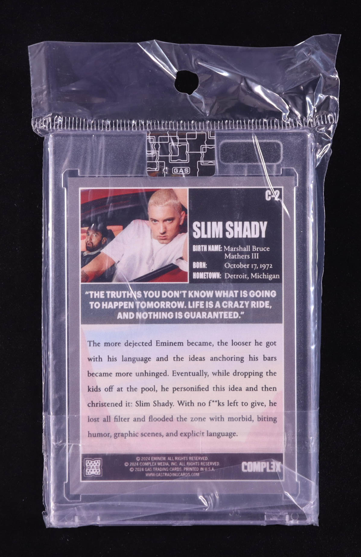 Slim Shady 2024 GAS x Complex Cover Series #C2 at PristineAuction.com Slim Shady 2024 GAS x Complex Cover Series #C2 at PristineAuction.com
