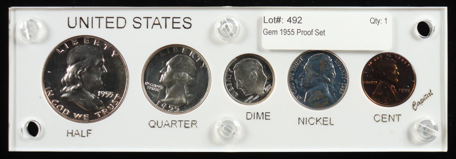 1955 Uncirculated United States Mint Proof Coin Set at PristineAuction.com 1955 Uncirculated United States Mint Proof Coin Set at PristineAuction.com