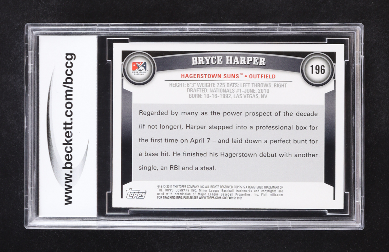 Bryce Harper 2011 Topps Pro Debut #196 RC (BCCG 10) at PristineAuction.com Bryce Harper 2011 Topps Pro Debut #196 RC (BCCG 10) at PristineAuction.com