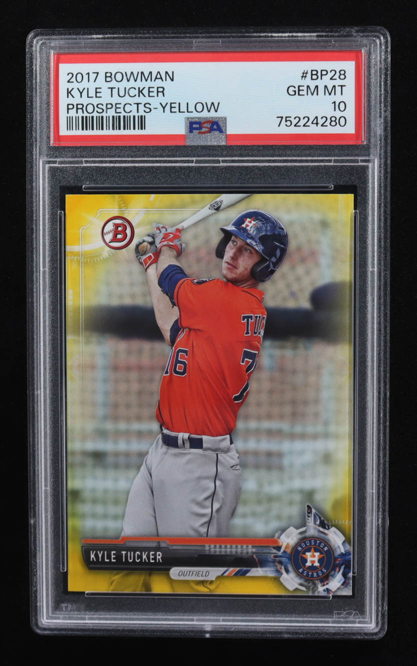 Kyle Tucker 2017 Bowman Prospects Yellow #BP28 RC (PSA 10) at PristineAuction.com Kyle Tucker 2017 Bowman Prospects Yellow #BP28 RC (PSA 10) at PristineAuction.com