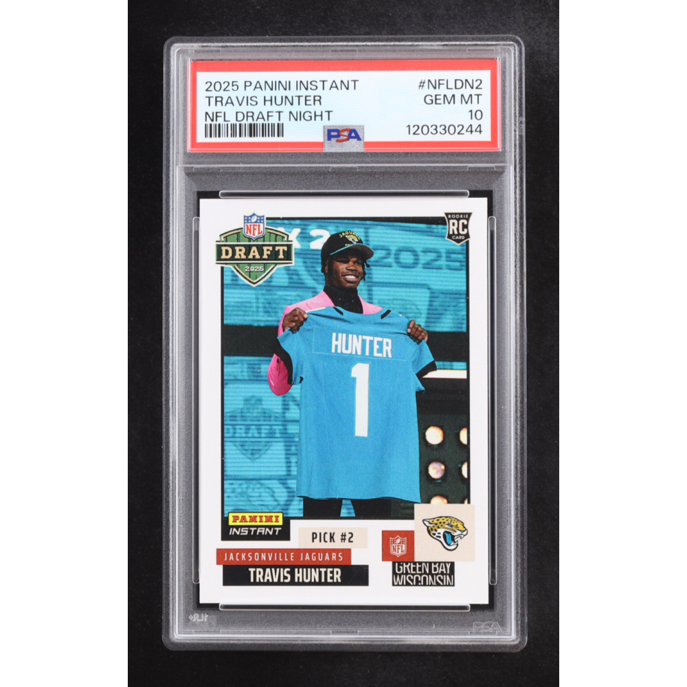 Travis Hunter 2025 Panini Instant #NFLDN-2 | NFL Draft Night RC (PSA 10) at PristineAuction.com