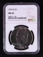 1972-D Eisenhower Silver Dollar (NGC MS65) at PristineAuction.com