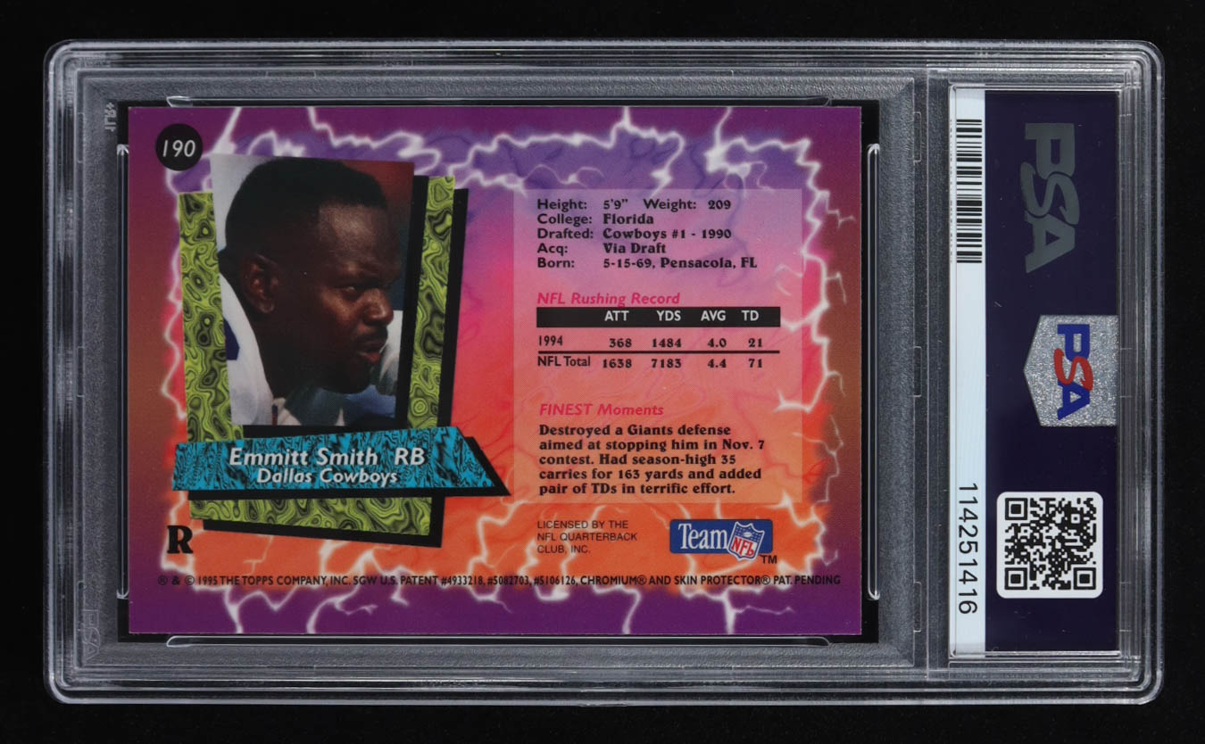 Emmitt Smith 1995 Finest Refractors #190 RC (PSA 8) at PristineAuction.com Emmitt Smith 1995 Finest Refractors #190 RC (PSA 8) at PristineAuction.com