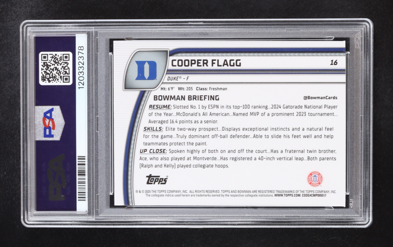 Cooper Flagg 2024 Bowman Chrome University Green Shimmer #16 RC (PSA 10) at PristineAuction.com Cooper Flagg 2024 Bowman Chrome University Green Shimmer #16 RC (PSA 10) at PristineAuction.com