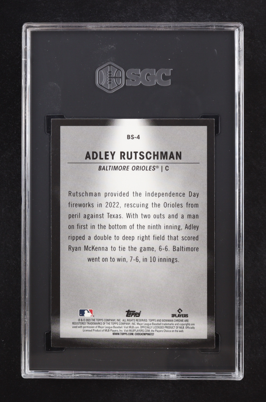 Adley Rutschman 2023 Bowman Chrome Bowman Spotlights #BS4 RC (SGC 10) at PristineAuction.com Adley Rutschman 2023 Bowman Chrome Bowman Spotlights #BS4 RC (SGC 10) at PristineAuction.com