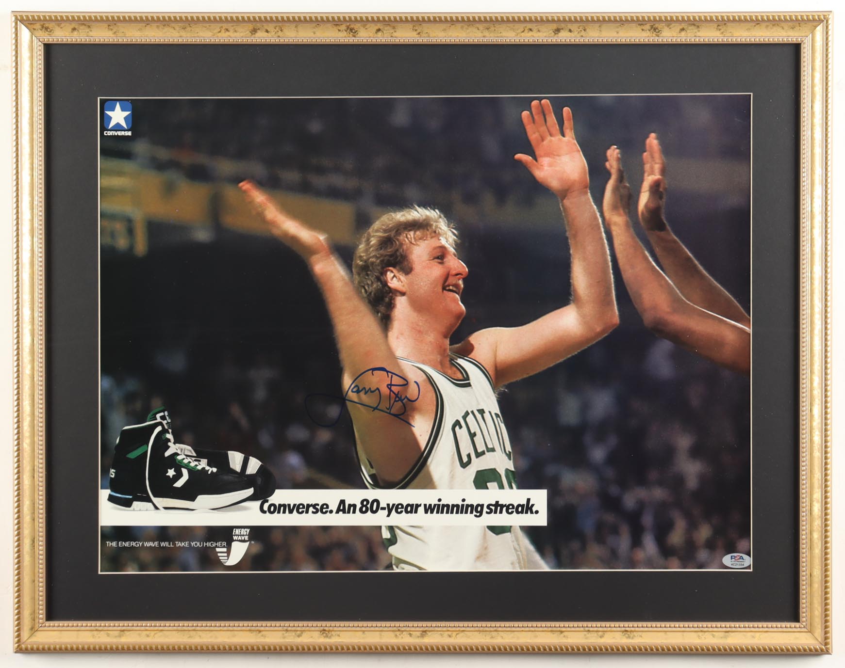 Larry Bird Signed Celtics Custom Framed Photo Display (PSA) at PristineAuction.com Larry Bird Signed Celtics Custom Framed Photo Display (PSA) at PristineAuction.com