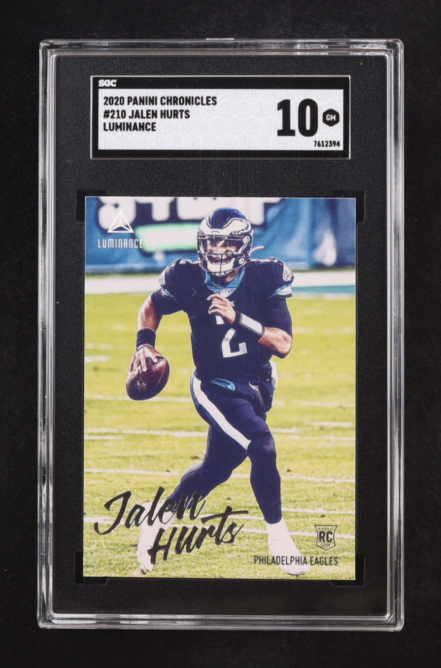 Jalen Hurts 2020 Panini Luminance CHRONICLES #210 RC (SGC 10) at PristineAuction.com Jalen Hurts 2020 Panini Luminance CHRONICLES #210 RC (SGC 10) at PristineAuction.com