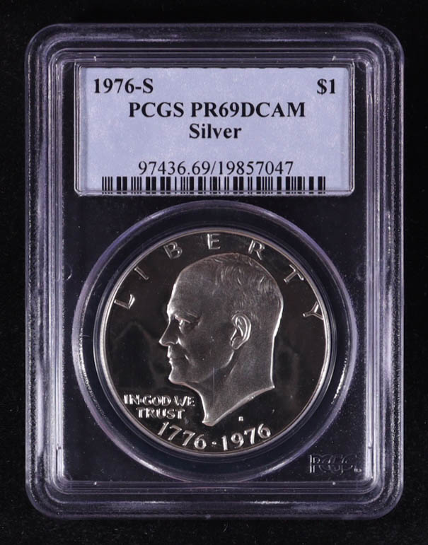 1976-S Eisenhower Silver Dollar (PCGS PR69DCAM) at PristineAuction.com 1976-S Eisenhower Silver Dollar (PCGS PR69DCAM) at PristineAuction.com