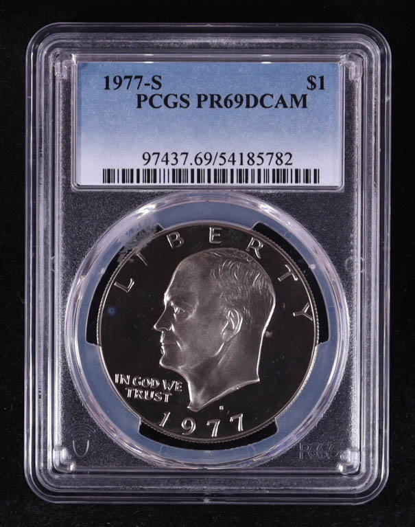 1977-S Eisenhower Silver Dollar (PCGS PR69DCAM) at PristineAuction.com 1977-S Eisenhower Silver Dollar (PCGS PR69DCAM) at PristineAuction.com