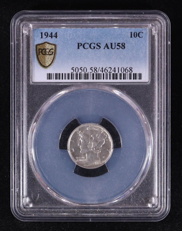 1944 Mercury Silver Dime (PCGS AU58) at PristineAuction.com 1944 Mercury Silver Dime (PCGS AU58) at PristineAuction.com