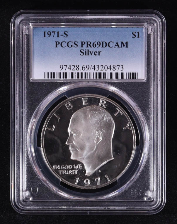 1971-S Eisenhower Silver Dollar (PCGS PR69DCAM) at PristineAuction.com 1971-S Eisenhower Silver Dollar (PCGS PR69DCAM) at PristineAuction.com