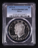 1971-S Eisenhower Silver Dollar (PCGS PR69DCAM) at PristineAuction.com