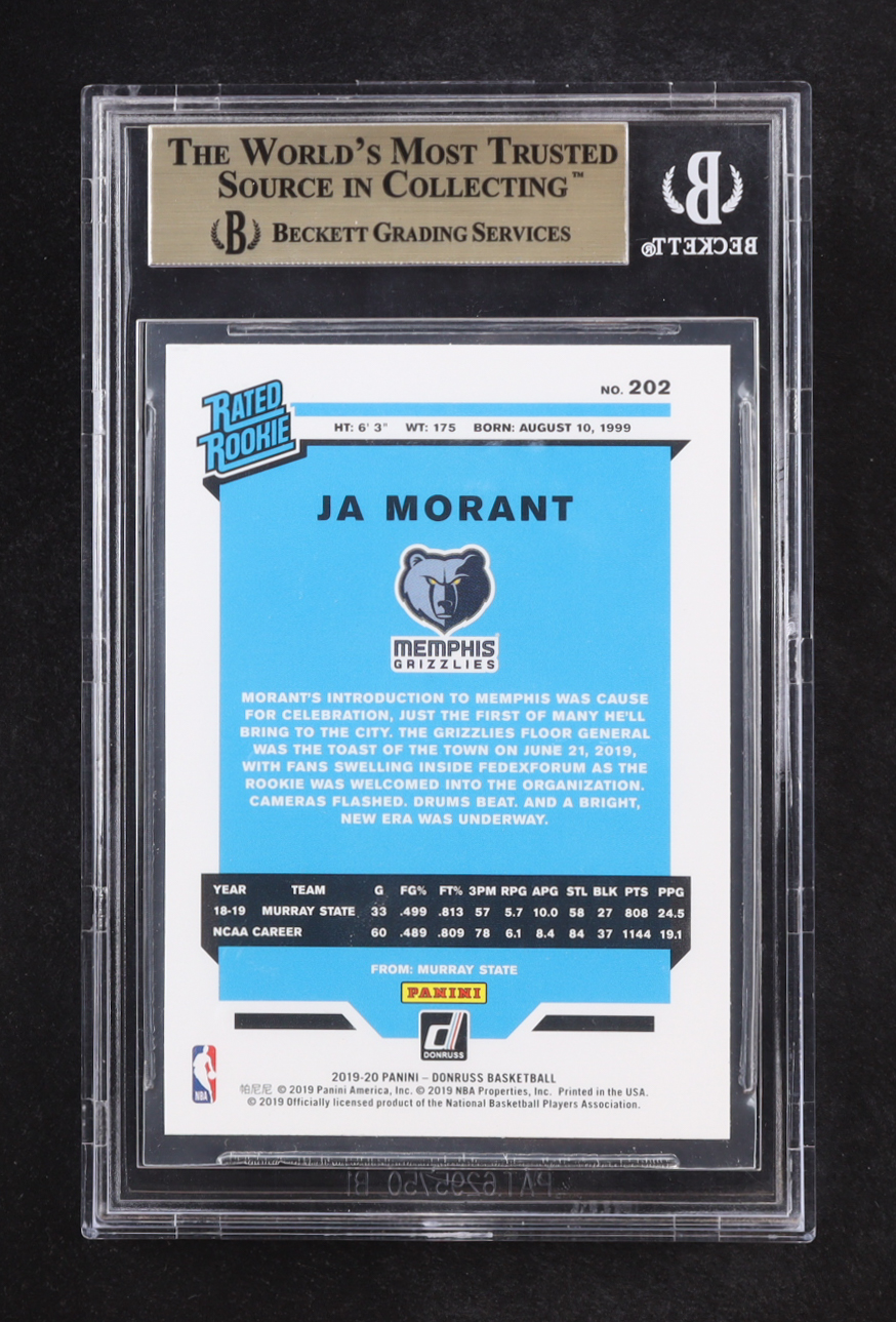 Ja Morant 2019-20 Donruss #202 RR RC (Beckett 9.5) at PristineAuction.com Ja Morant 2019-20 Donruss #202 RR RC (Beckett 9.5) at PristineAuction.com