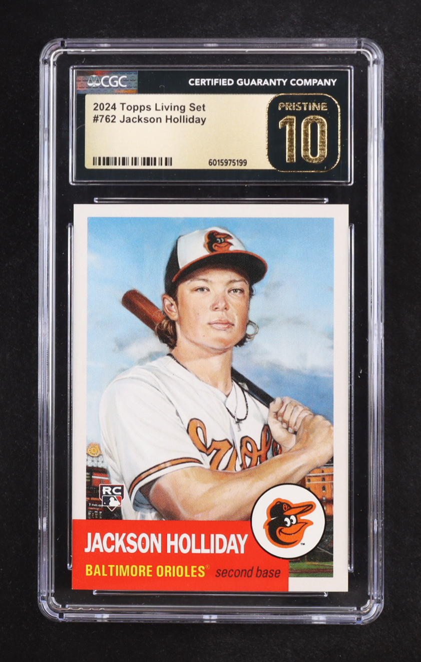 Jackson Holliday 2024 Topps Living #762 RC (CGC 10) at PristineAuction.com Jackson Holliday 2024 Topps Living #762 RC (CGC 10) at PristineAuction.com