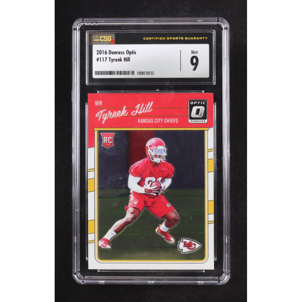 Tyreek Hill 2016 Donruss Optic #117 RC (CSG 9) at PristineAuction.com