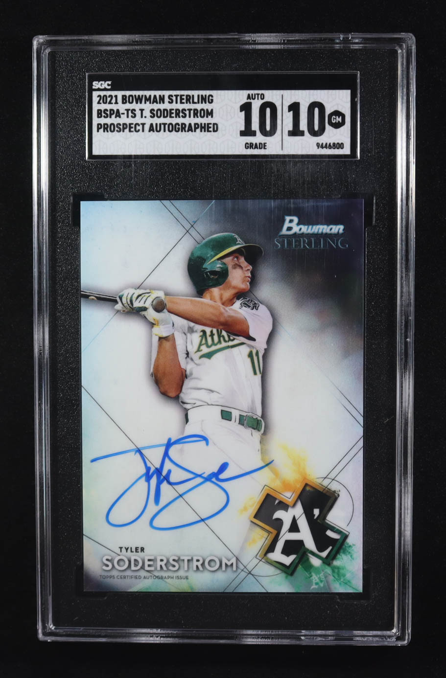 Tyler Soderstrom 2021 Bowman Sterling Prospect Autographs #BSPA-TS (SGC 10 / Auto 10) at PristineAuction.com Tyler Soderstrom 2021 Bowman Sterling Prospect Autographs #BSPA-TS (SGC 10 / Auto 10) at PristineAuction.com