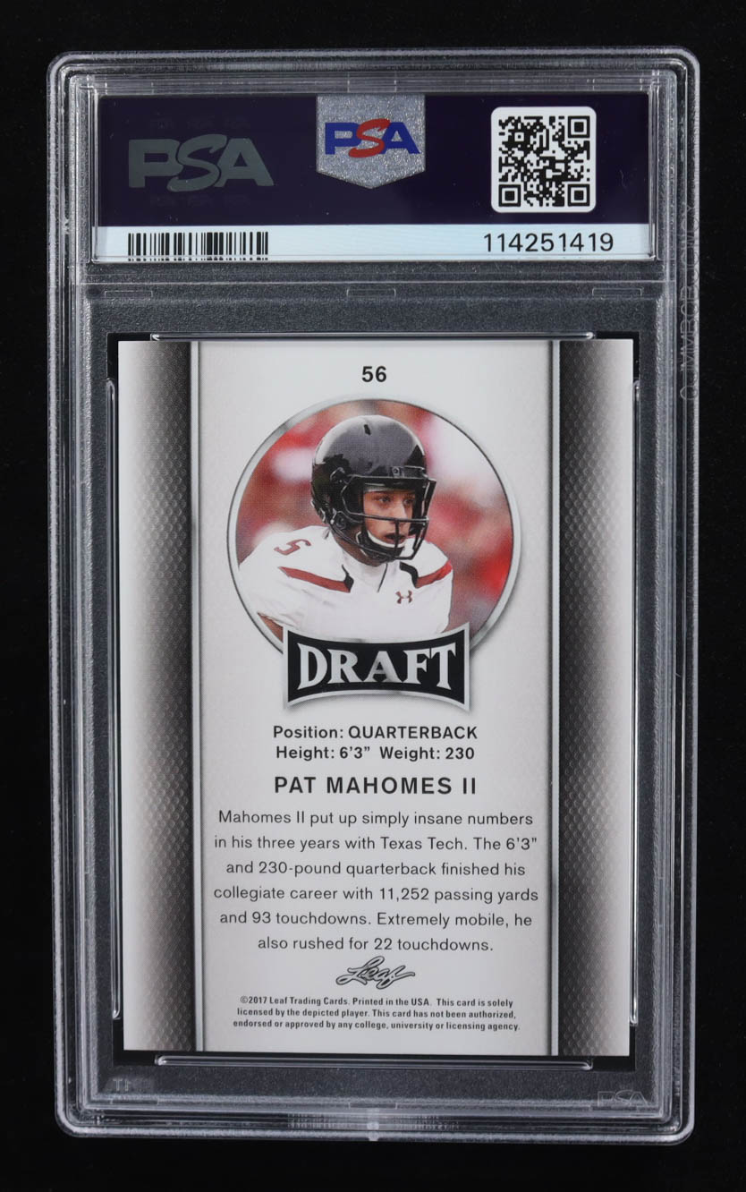 Patrick Mahomes II 2017 Leaf Draft #56 RC (PSA 9) at PristineAuction.com Patrick Mahomes II 2017 Leaf Draft #56 RC (PSA 9) at PristineAuction.com
