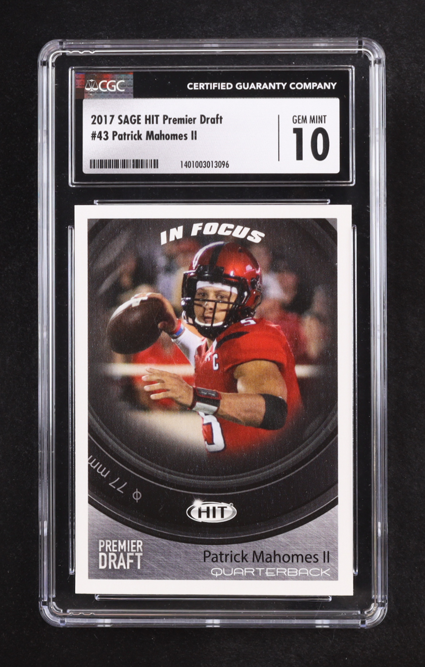 Patrick Mahomes II 2017 SAGE HIT Premier Draft IF #43 RC (CGC 10) at PristineAuction.com Patrick Mahomes II 2017 SAGE HIT Premier Draft IF #43 RC (CGC 10) at PristineAuction.com