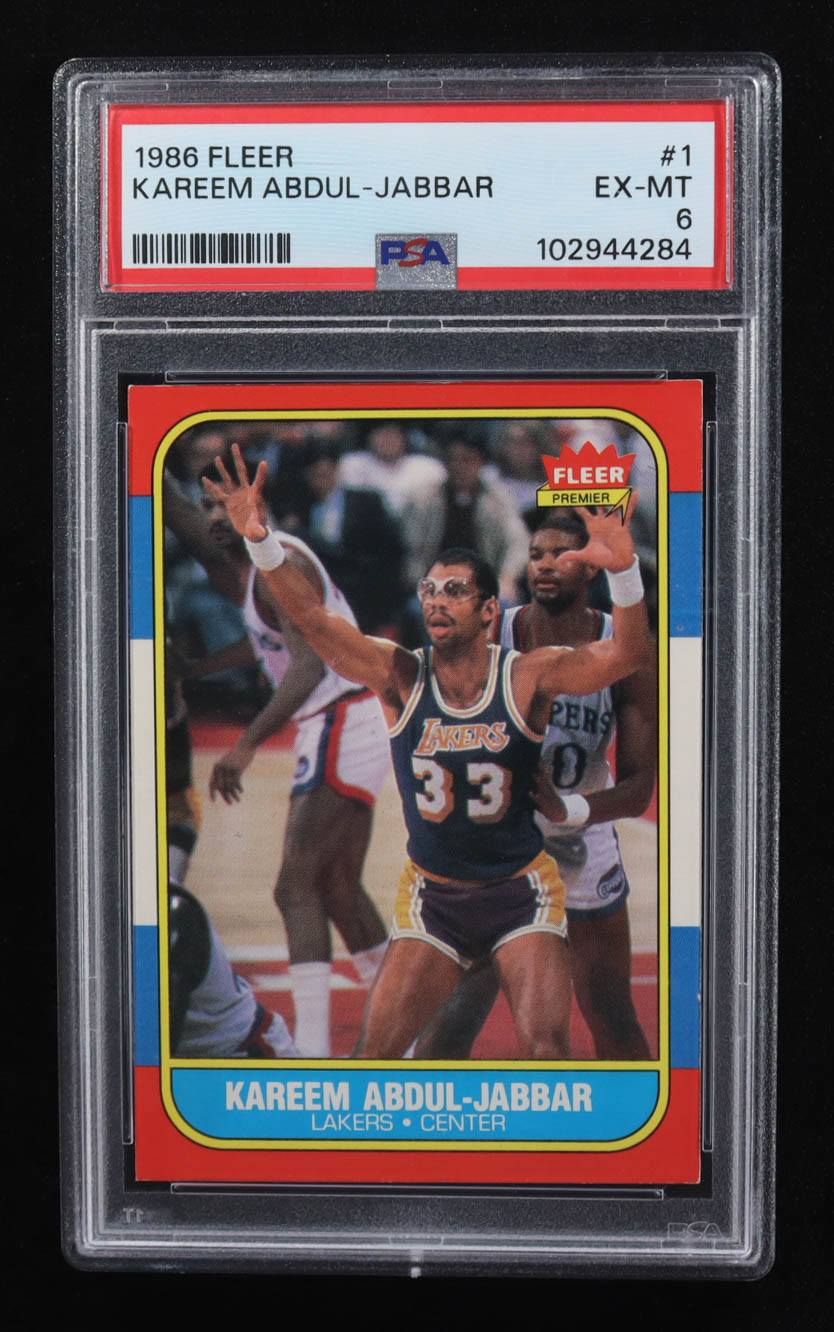 Kareem Abdul-Jabbar 1986-87 Fleer #1 (PSA 6) at PristineAuction.com Kareem Abdul-Jabbar 1986-87 Fleer #1 (PSA 6) at PristineAuction.com