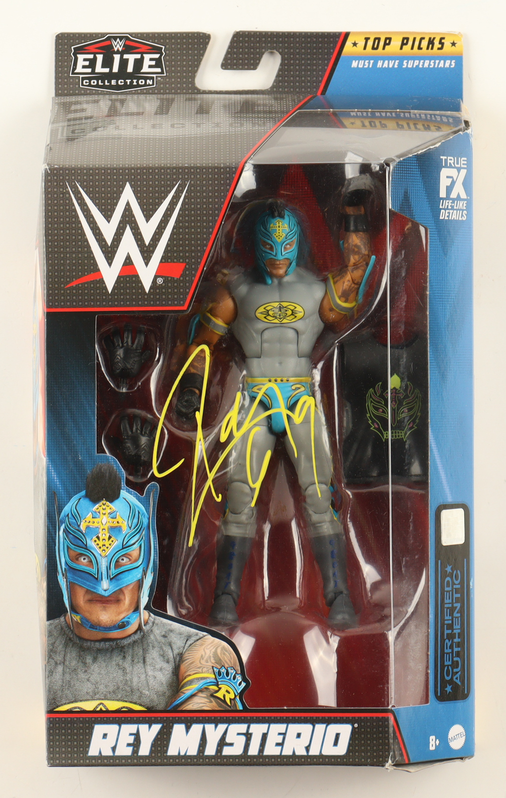 Rey Mysterio Signed WWE Mattel Elite Collection Action Figure Inscribed "619" (JSA) at PristineAuction.com Rey Mysterio Signed WWE Mattel Elite Collection Action Figure Inscribed "619" (JSA) at PristineAuction.com
