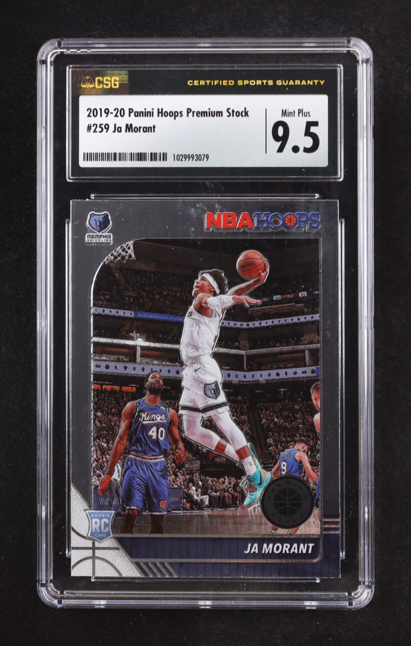 Ja Morant 2019-20 Hoops Premium Stock #259 RC (CSG 9.5) at PristineAuction.com Ja Morant 2019-20 Hoops Premium Stock #259 RC (CSG 9.5) at PristineAuction.com