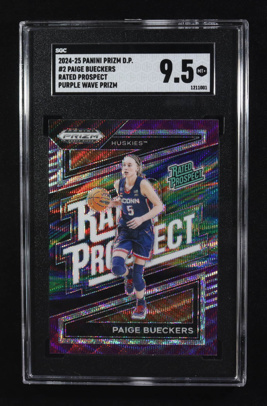 Paige Bueckers 2024-25 Panini Prizm Draft Picks Rated Prospect Prizms Purple Wave #2 (SGC 9.5) at PristineAuction.com Paige Bueckers 2024-25 Panini Prizm Draft Picks Rated Prospect Prizms Purple Wave #2 (SGC 9.5) at PristineAuction.com