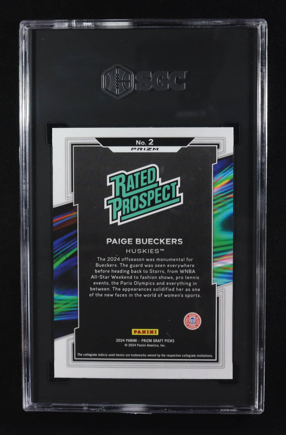 Paige Bueckers 2024-25 Panini Prizm Draft Picks Rated Prospect Prizms Purple Wave #2 (SGC 9.5) at PristineAuction.com Paige Bueckers 2024-25 Panini Prizm Draft Picks Rated Prospect Prizms Purple Wave #2 (SGC 9.5) at PristineAuction.com