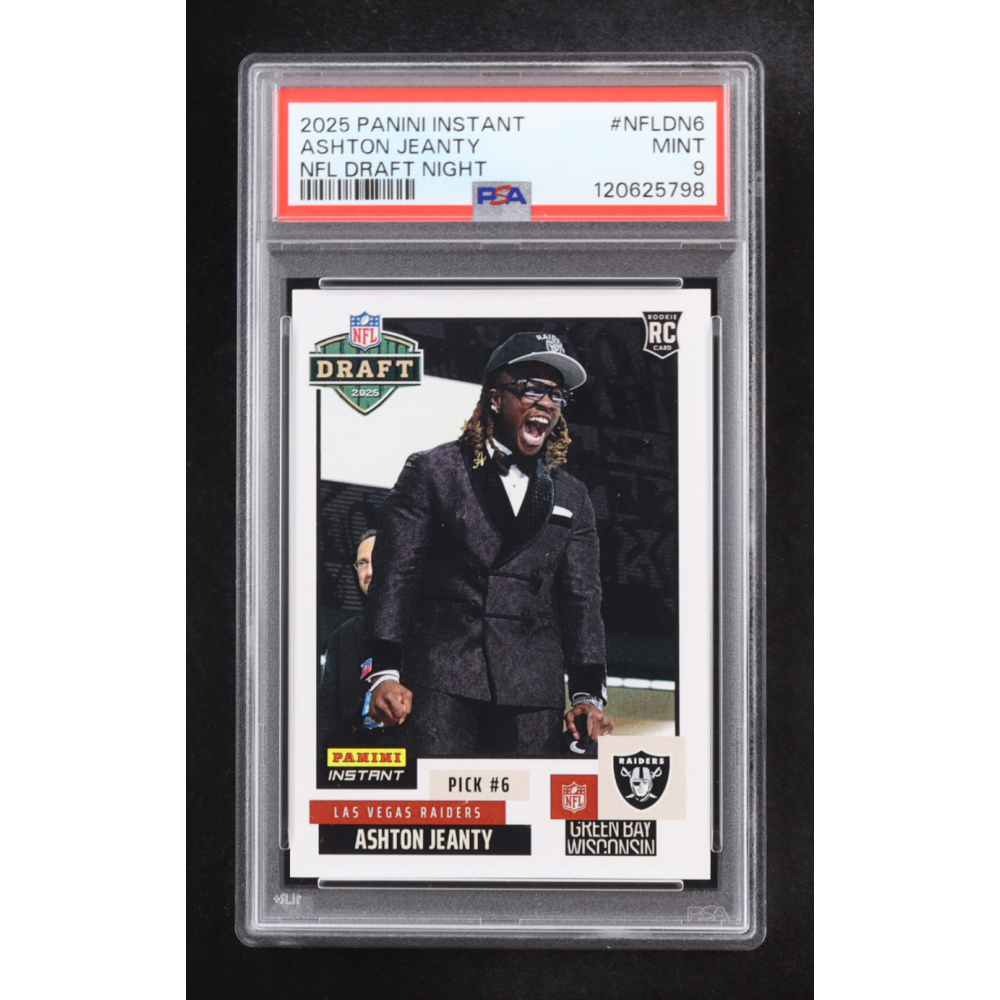 Ashton Jeanty 2025 Panini Instant #NFLDN-6 | NFL Draft Night RC (PSA 9) at PristineAuction.com