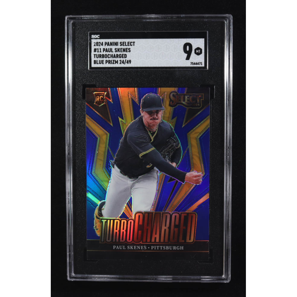 Paul Skenes 2024 Panini Select Turbocharged Blue Prizm #11 #24/49 RC (SGC 9) at PristineAuction.com