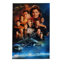 Kate Mulgrew, Robert Picardo, & Robert Duncan McNeil Signed "Star Trek: Voyager" 8x12 Poster (JSA) at PristineAuction.com