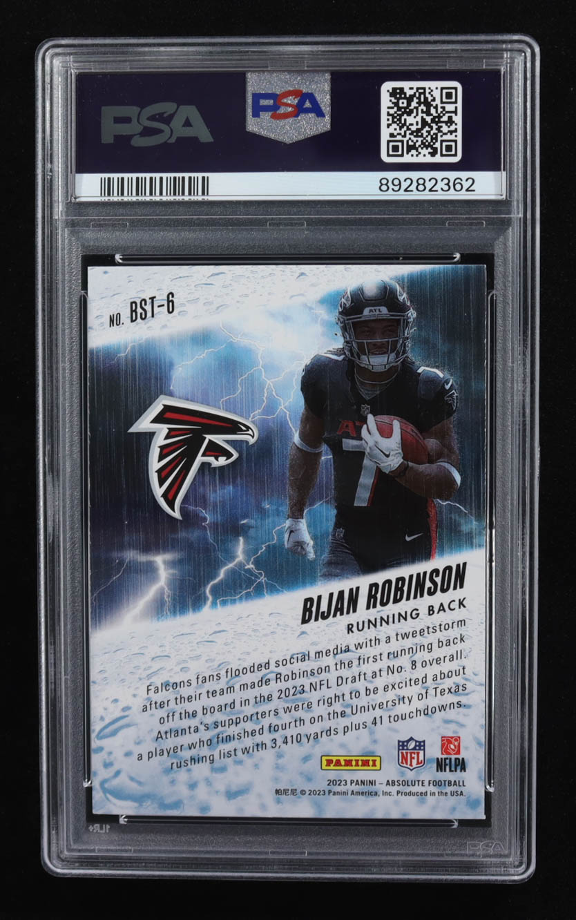 Bijan Robinson 2023 Absolute By Storm #6 RC (PSA 10) at PristineAuction.com Bijan Robinson 2023 Absolute By Storm #6 RC (PSA 10) at PristineAuction.com
