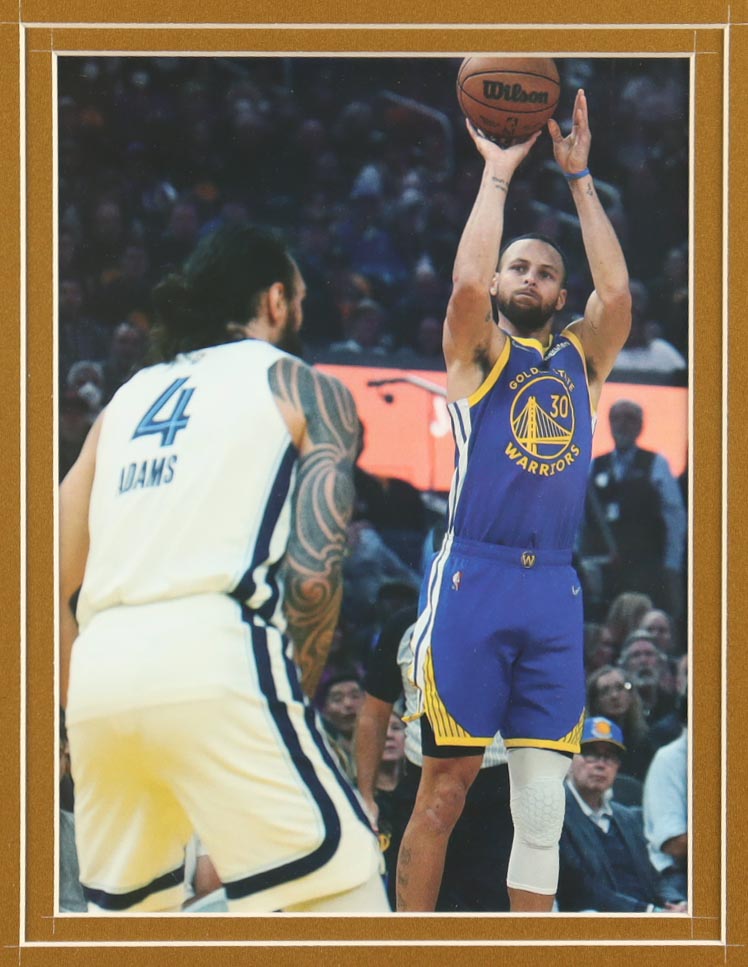 Stephen Curry Signed Custom Framed Jersey Display with (4) NBA Finals Pins & (2) Cloth NBA Finals Patches (JSA) at PristineAuction.com Stephen Curry Signed Custom Framed Jersey Display with (4) NBA Finals Pins & (2) Cloth NBA Finals Patches (JSA) at PristineAuction.com