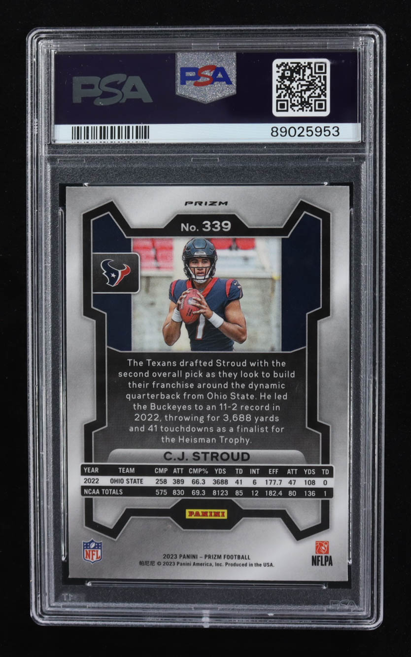 CJ Stroud 2023 Panini Prizm Prizms Lazer #339 RC (PSA 9) at PristineAuction.com CJ Stroud 2023 Panini Prizm Prizms Lazer #339 RC (PSA 9) at PristineAuction.com