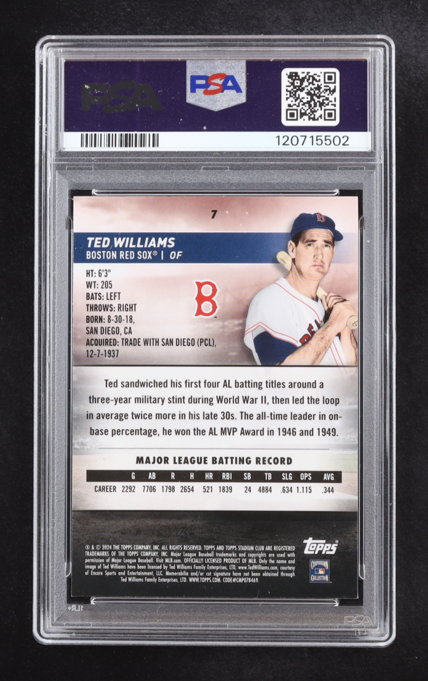 Ted Williams 2024 Stadium Club Chrome #7 (PSA 9) at PristineAuction.com Ted Williams 2024 Stadium Club Chrome #7 (PSA 9) at PristineAuction.com
