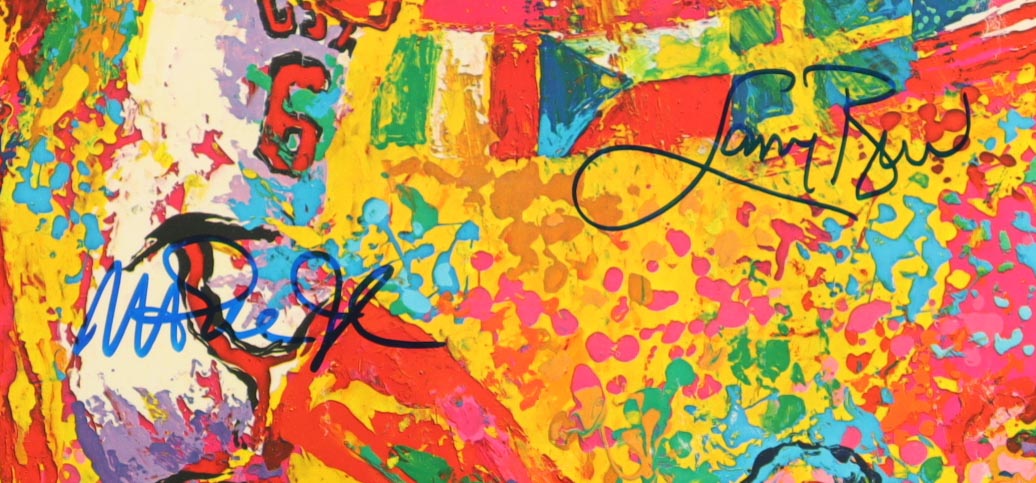 Magic Johnson & Larry Bird Signed Custom Framed "Team USA" Leroy Neiman Art Print Display (PSA & Beckett) at PristineAuction.com Magic Johnson & Larry Bird Signed Custom Framed "Team USA" Leroy Neiman Art Print Display (PSA & Beckett) at PristineAuction.com